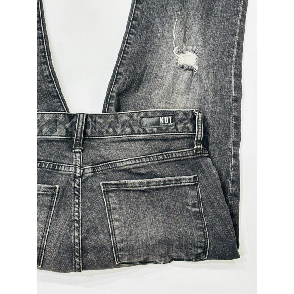 KUT From The Kloth Denim Jeans, Raw Hem, Black Fade, Woman’s 2 - Picture 7 of 8